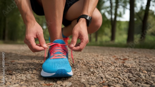 Runner Tying Shoelaces.