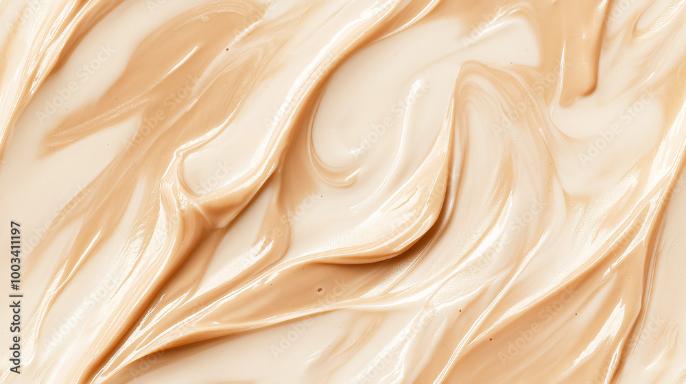 a close-up, top-down view of hazelnut and cashew butter spread across the frame, filling the image with its light brown and ivory colors a close-up, top-down view of hazelnut and cashew butter spread across the frame, filling the image with its light brown and ivory colors