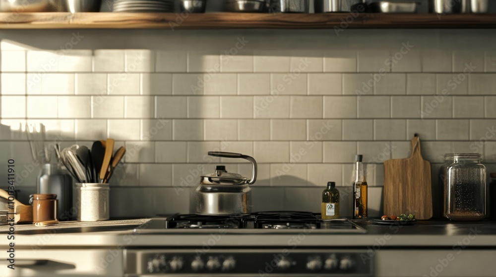 Kitchen Interior with Sunlight Kitchen Interior with Sunlight