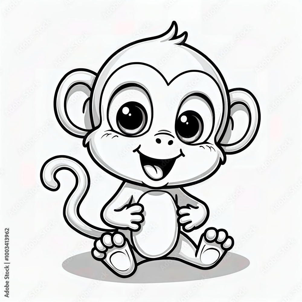 Cute Baby Monkey Coloring Page Cute Baby Monkey Coloring Page