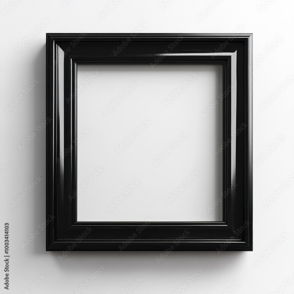 Black picture frame with empty space, isolated on white background. Black picture frame with empty space, isolated on white background.