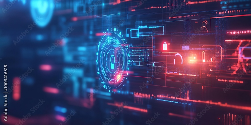 Obraz premium A blurred background of digital technology