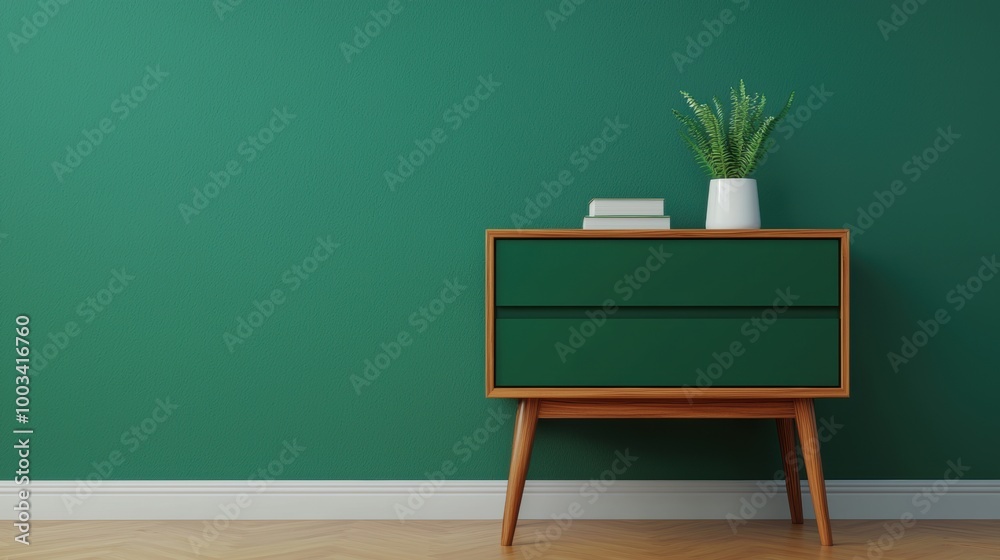 Modern interior design featuring a green wall and stylish furniture. Modern interior design featuring a green wall and stylish furniture.