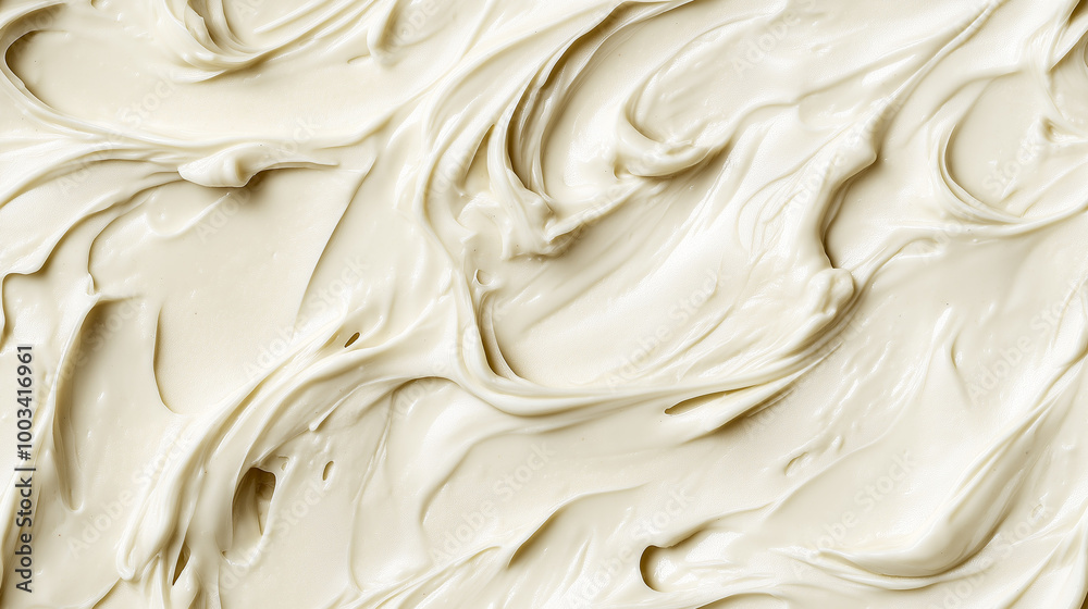 a close-up, top-down view of tahini paste spread across the frame, filling the image with its creamy white color and silky smooth texture a close-up, top-down view of tahini paste spread across the frame, filling the image with its creamy white color and silky smooth texture