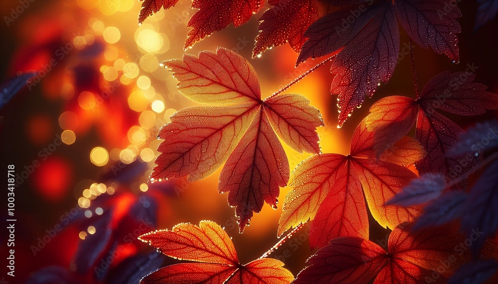 Closeup leaves with autumn colors Closeup leaves with autumn colors
