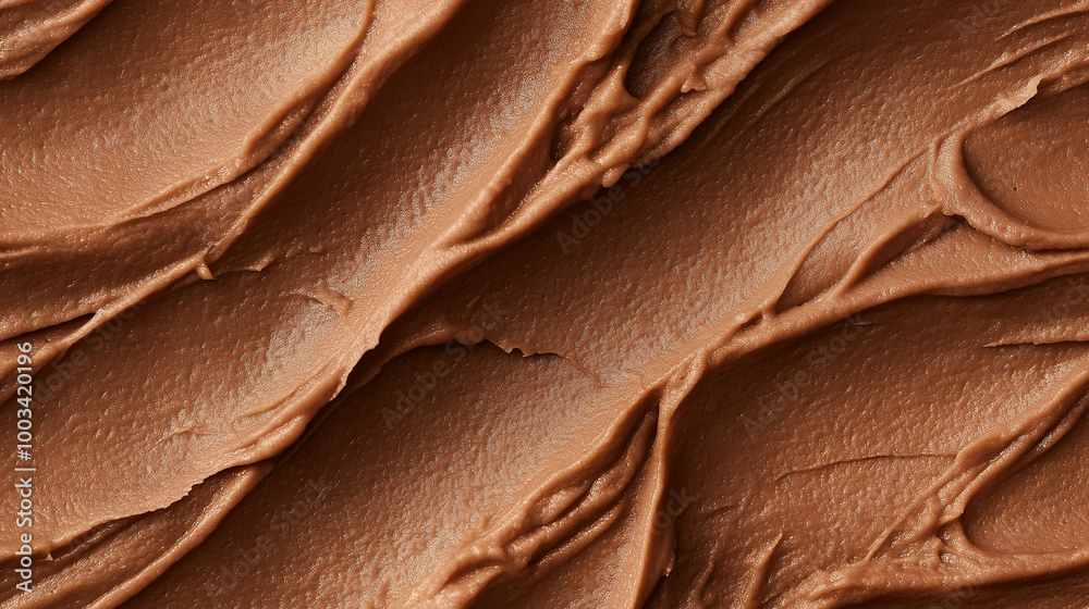 a close-up, top-down view of walnut paste spread across the frame, filling the image with its earthy brown color and smooth yet slightly grainy texture a close-up, top-down view of walnut paste spread across the frame, filling the image with its earthy brown color and smooth yet slightly grainy texture