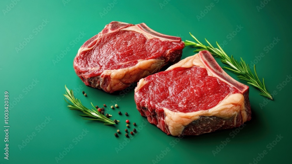 Fresh Raw Beef Steak on Clean Background Fresh Raw Beef Steak on Clean Background
