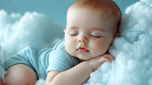 Baby Sleeping on a Cloud, Close up