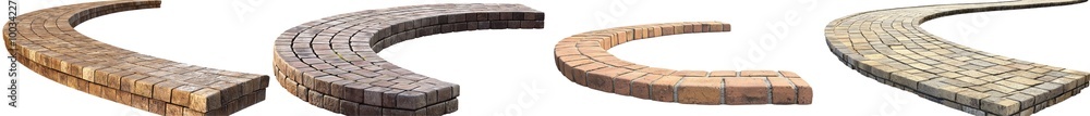 Curved wooden planks, isolated on white background. Curved wooden planks, isolated on white background.