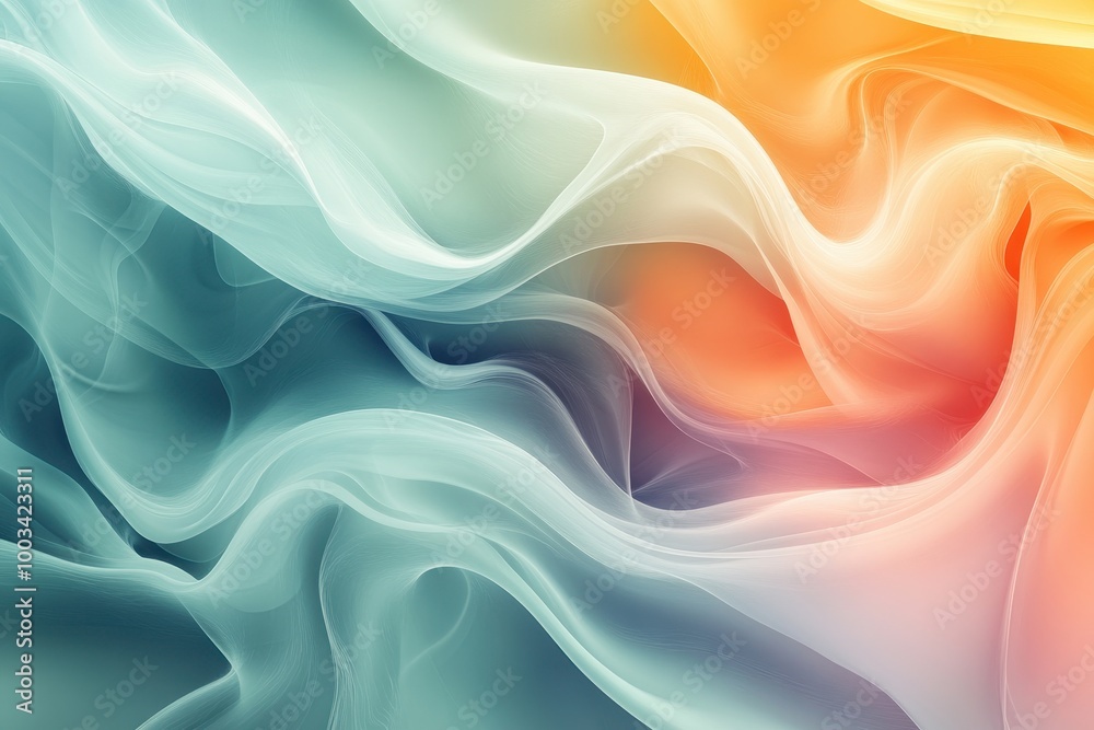 Abstract Swirling Blue and Orange Hues Abstract Swirling Blue and Orange Hues