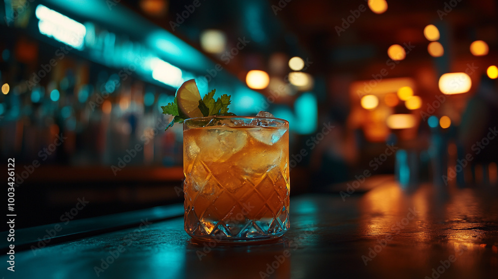Celebrating National Bartender Day with a fresh cocktail at a lively bar in the evening glow Celebrating National Bartender Day with a fresh cocktail at a lively bar in the evening glow