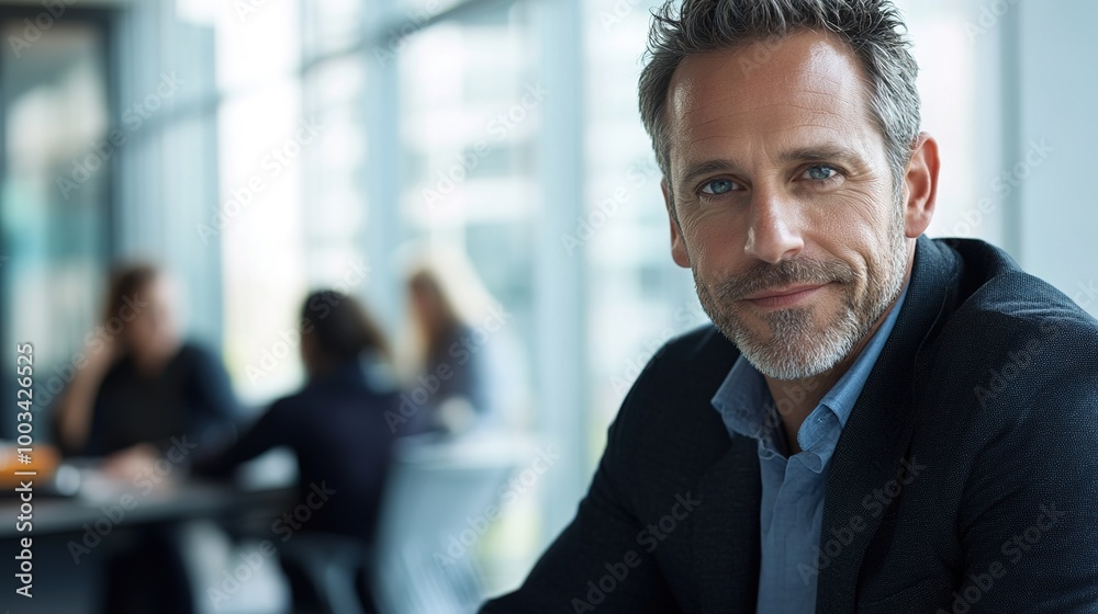 Confident Businessman in Modern Office Environment Confident Businessman in Modern Office Environment