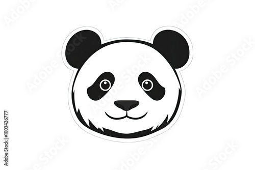 A cute panda face illustration, perfect for animal lovers and wildlife enthusiasts. Ideal for educational and decorative purposes.