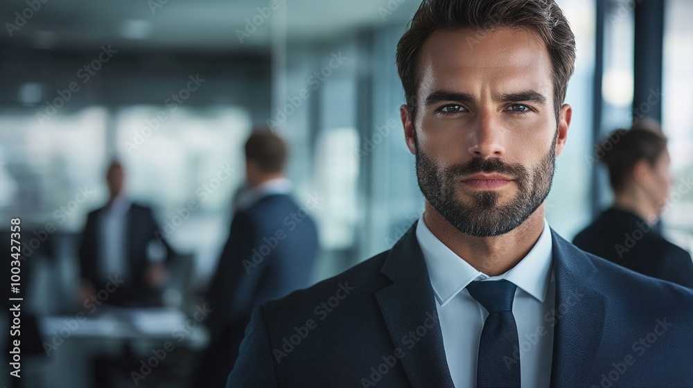 Professional Man in Business Attire in Office Setting Professional Man in Business Attire in Office Setting