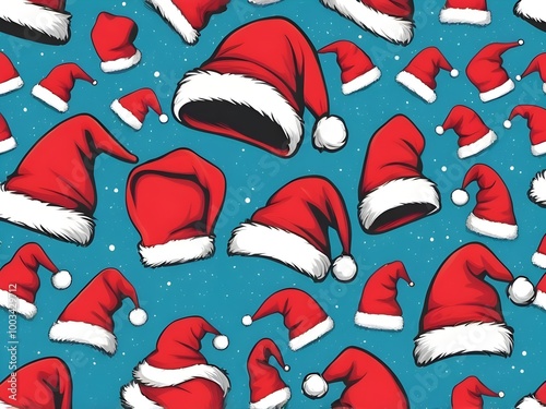 abstract Santa hat Pop art retro pattern illustration photo