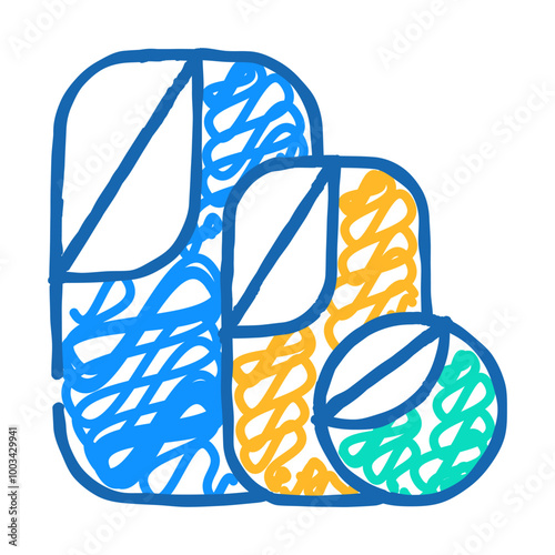 collapsible reflector doodle icon sketch vector. collapsible reflector sign. isolated symbol illustration