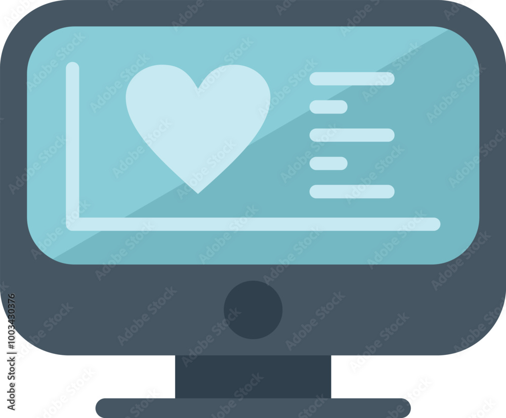 Fotografie Computer screen displaying medical app interface measuring heartbeat rate, conce