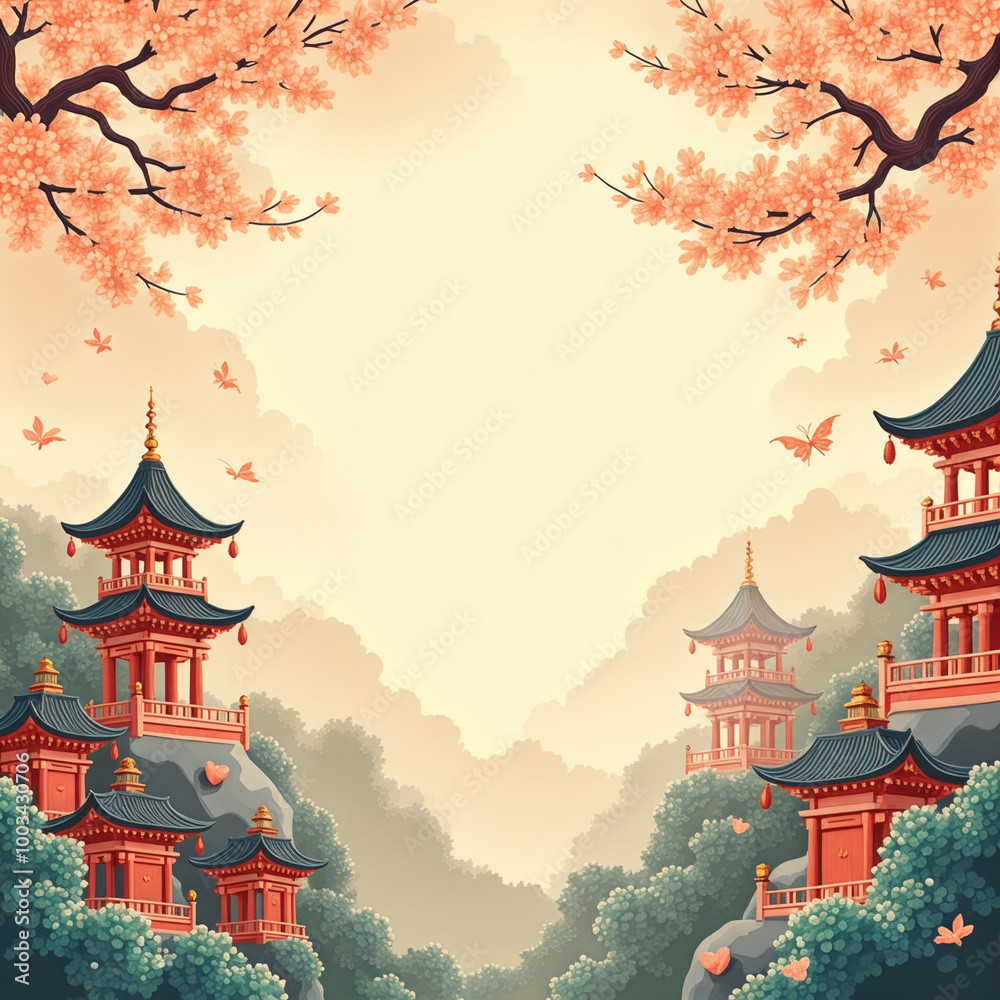 Fototapeta premium Beautiful landscape with a lot of buildings and trees