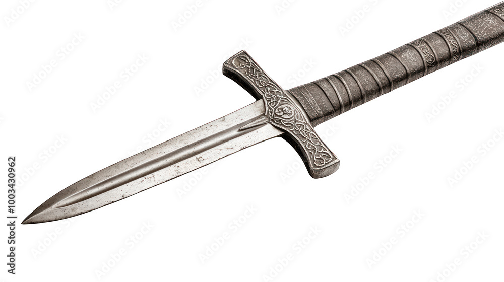 side view of a medieval sword with a detailed hilt transparant background side view of a medieval sword with a detailed hilt transparant background