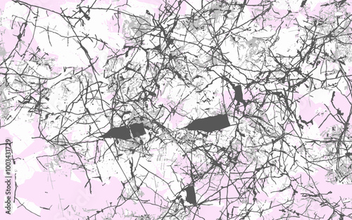 walls crumbled faded paint cracks pink color