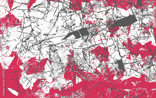 walls crumbled faded paint cracks red and white background