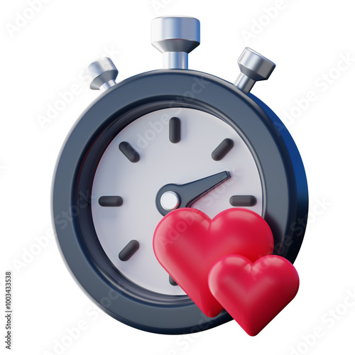 Speed Dating Stopwatch 3D Illustration photo