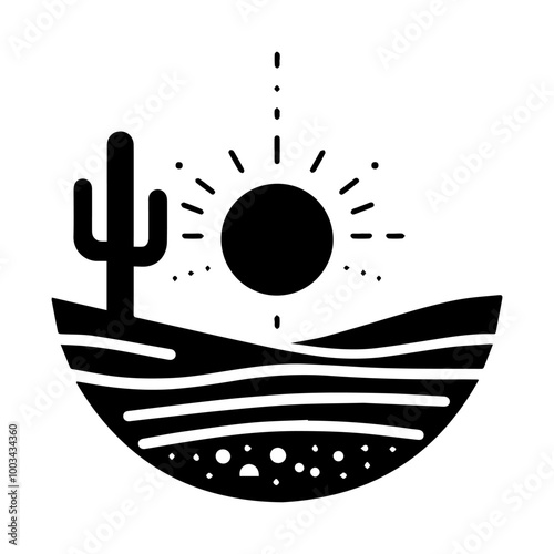 Modern Minimalist Desert Silhouette Art for T-Shirts and Logos