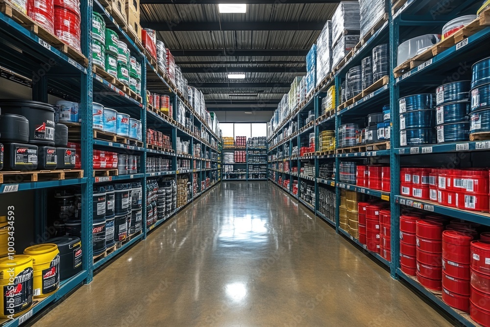 Efficiently Organized Auto Parts Warehouse with Ample Space and Easy Access to Diverse Inventory Efficiently Organized Auto Parts Warehouse with Ample Space and Easy Access to Diverse Inventory