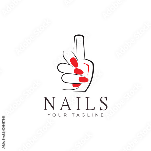 nail art nail polish logo for salon studio beauty vector icon illustration design minimalist