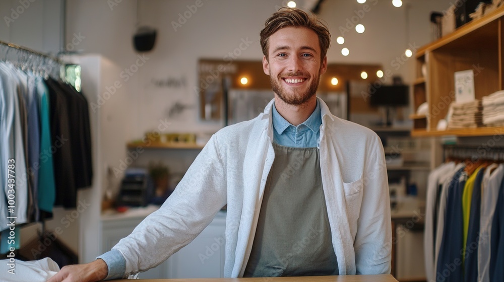 Friendly Store Employee in Modern Retail Environment