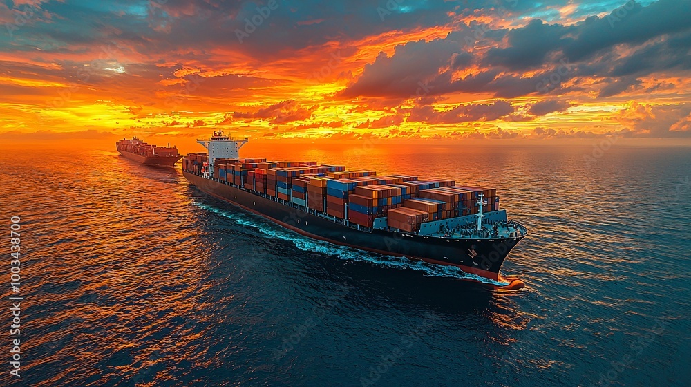 AI-driven logistics platform controlling container ship routes on a world map, optimizing global supply chains for export-import processes AI-driven logistics platform controlling container ship routes on a world map, optimizing global supply chains for export-import processes