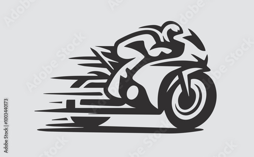 the outline of a moto bike speeding down the road.