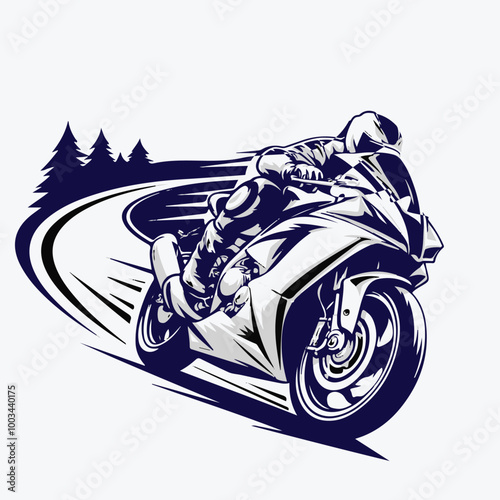 the outline of a moto bike speeding down the road.