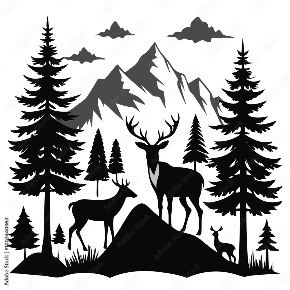 vector illustration of a deer vector illustration of a deer
