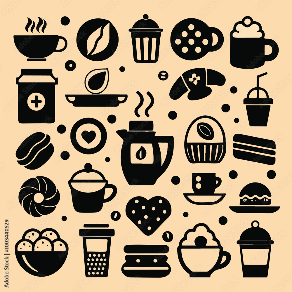 Fototapeta premium coffee icons set