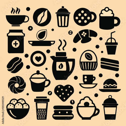 coffee icons set