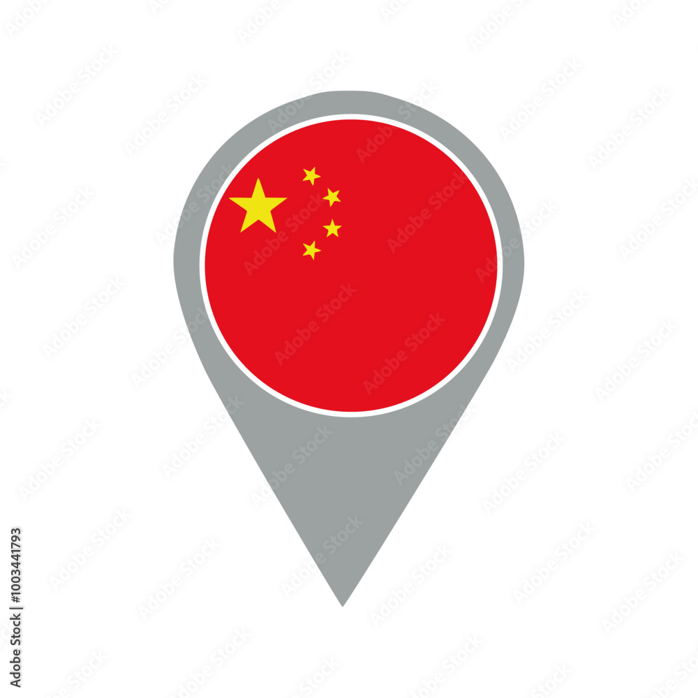 china flag location pin, flag application, Flag on Location Pin, graphic design, map pointer, vector illustration. china flag location pin, flag application, Flag on Location Pin, graphic design, map pointer, vector illustration.