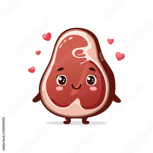 Steak Meat Food Eat Meal Cuisine Animation Kawaii Character
