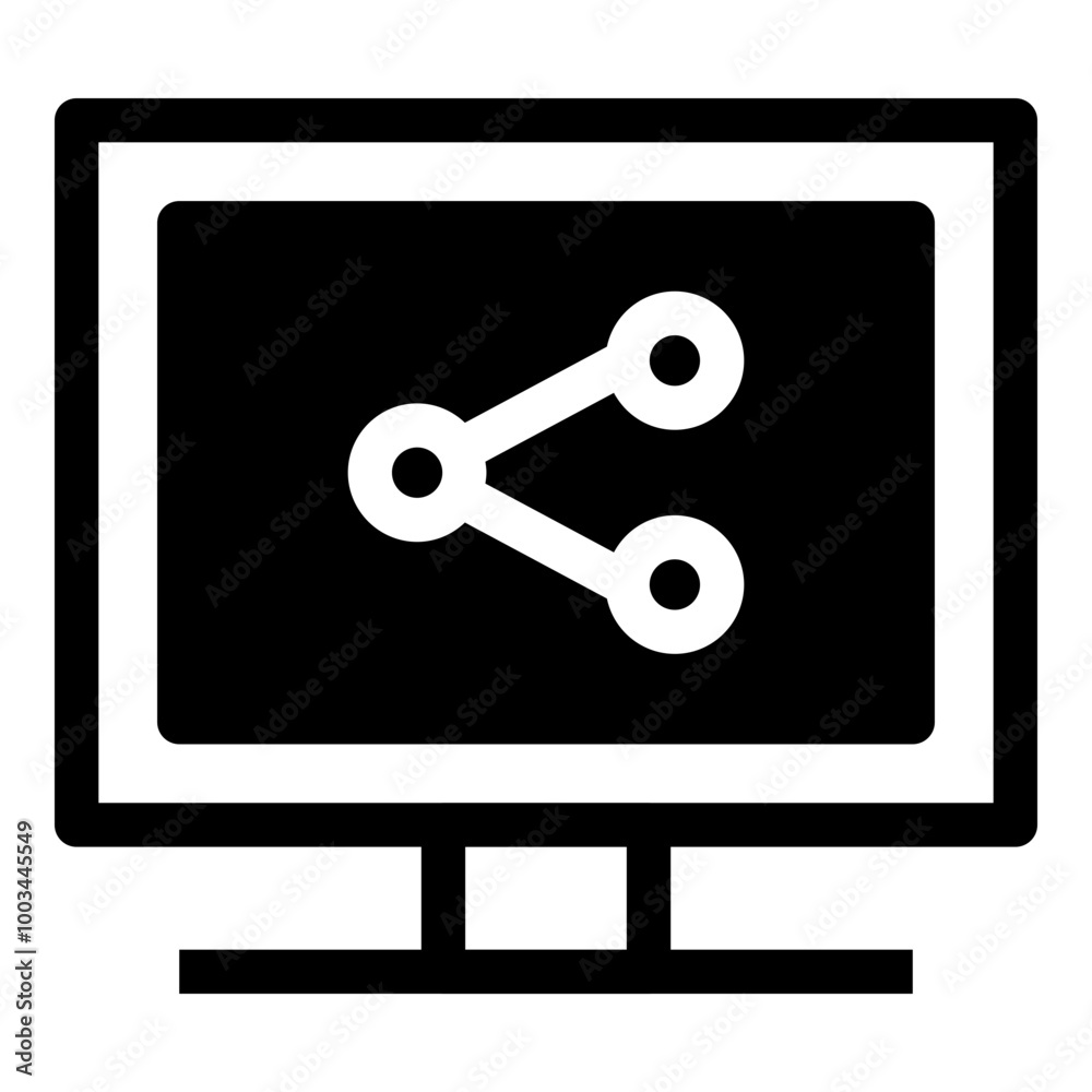 Monitor Share Simple Solid Icon Monitor Share Simple Solid Icon