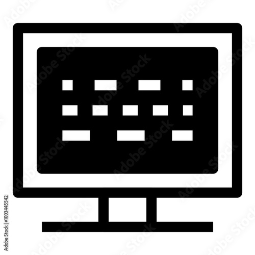 Monitor Code Simple Solid Icon