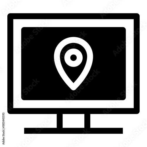 Monitor Location Simple Solid Icon