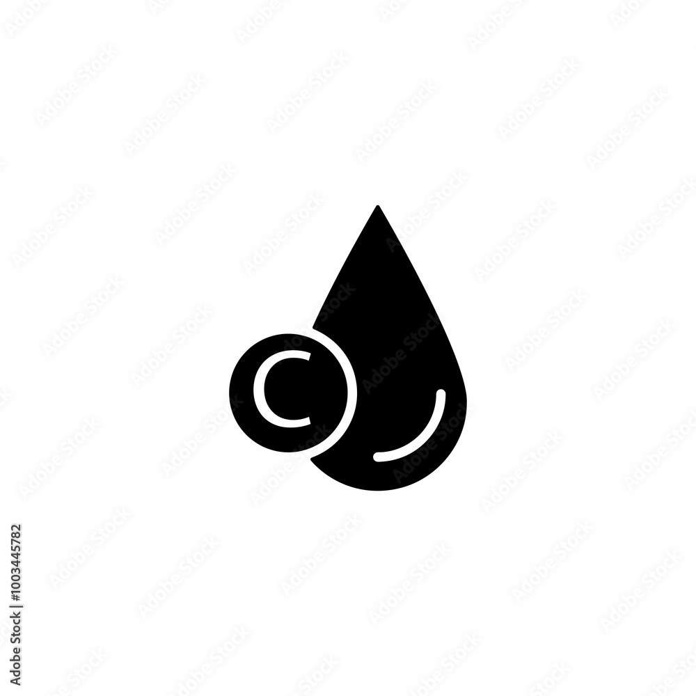 Fototapeta premium Vitamin C icon. vector flat black trendy style illustration for web and app..eps