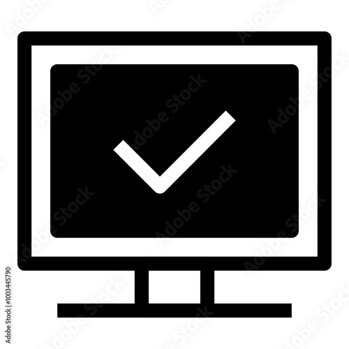 Monitor Checkmark Simple Solid Icon