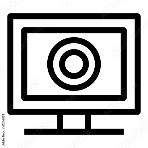Monitor Target Icon. Simple Desktop Screen Vector Illustration.