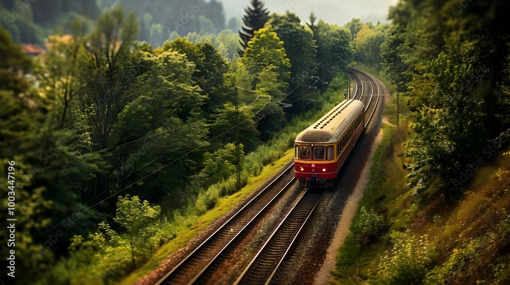 Fototapeta premium Train in Summer Wallpaper. BackgroundMostrar versiones