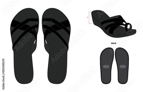 flip flop wedge crisscross 