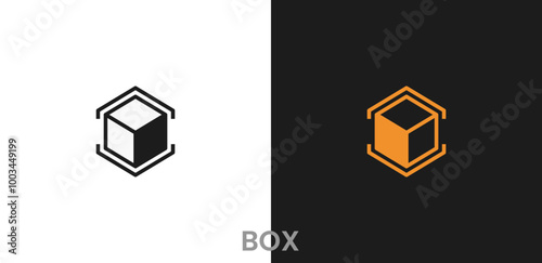 Logo design, box logo design, premium, modern, simple.