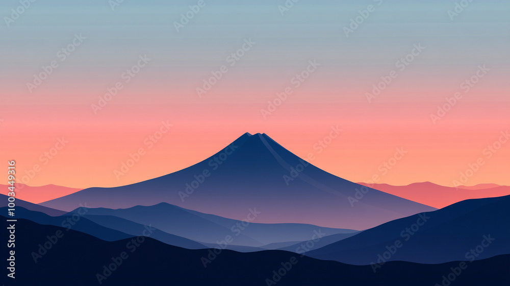minimalist backdrop featuring a majestic mountain against a serene sky, symbolizing strength, solitude, and tranquility, inviting reflection and inspiration in nature's beauty minimalist backdrop featuring a majestic mountain against a serene sky, symbolizing strength, solitude, and tranquility, inviting reflection and inspiration in nature's beauty