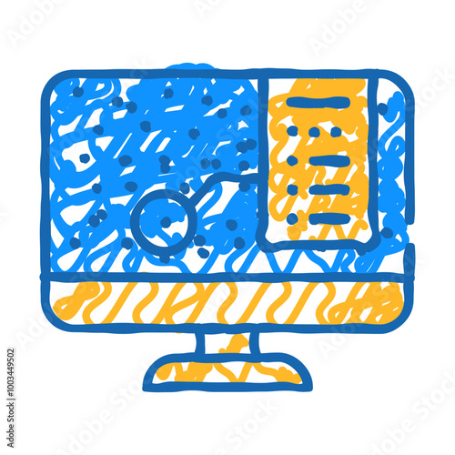 virtual planetarium doodle icon sketch vector. virtual planetarium sign. isolated symbol illustration