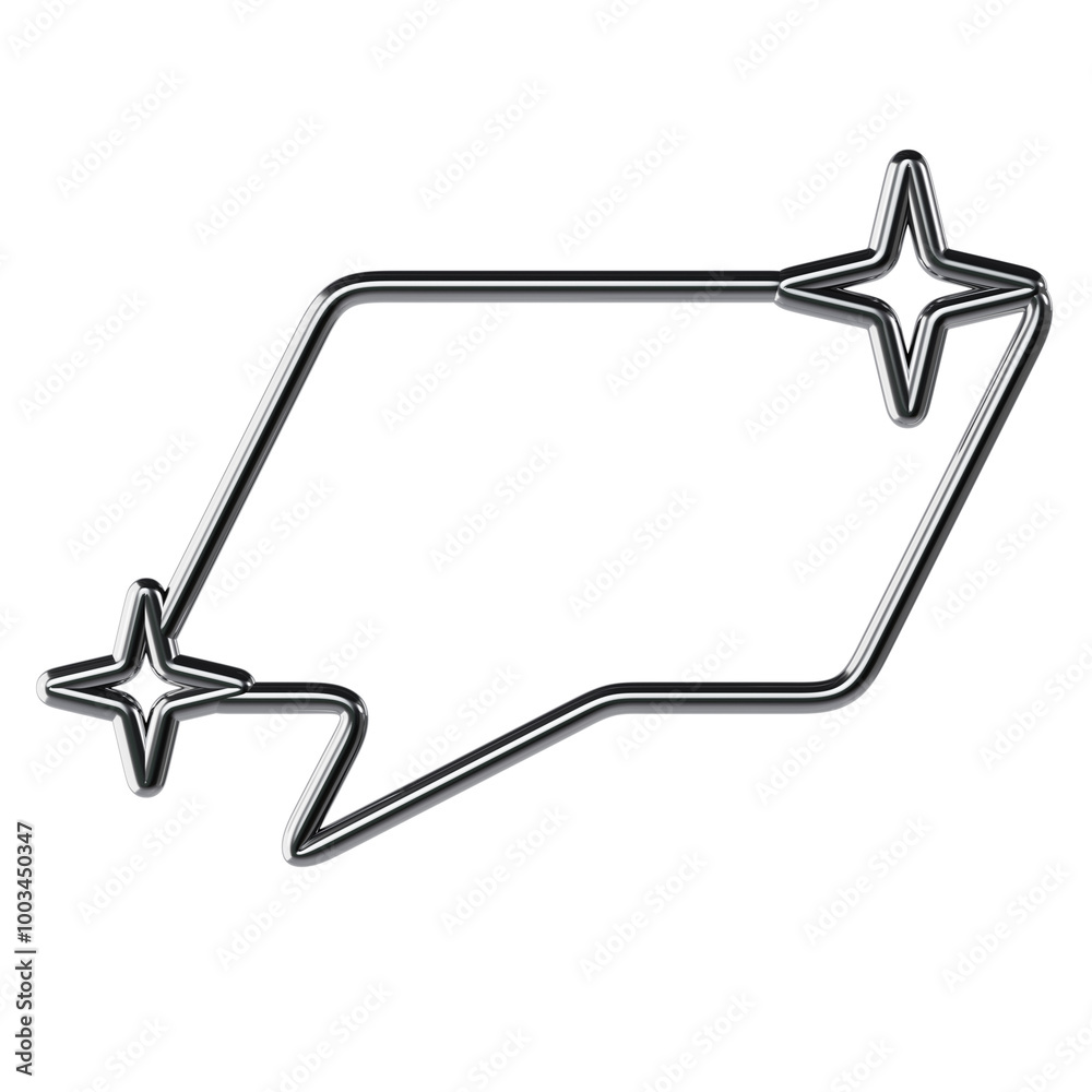 Fototapeta premium Twisted Square Bubble Text 3D Render